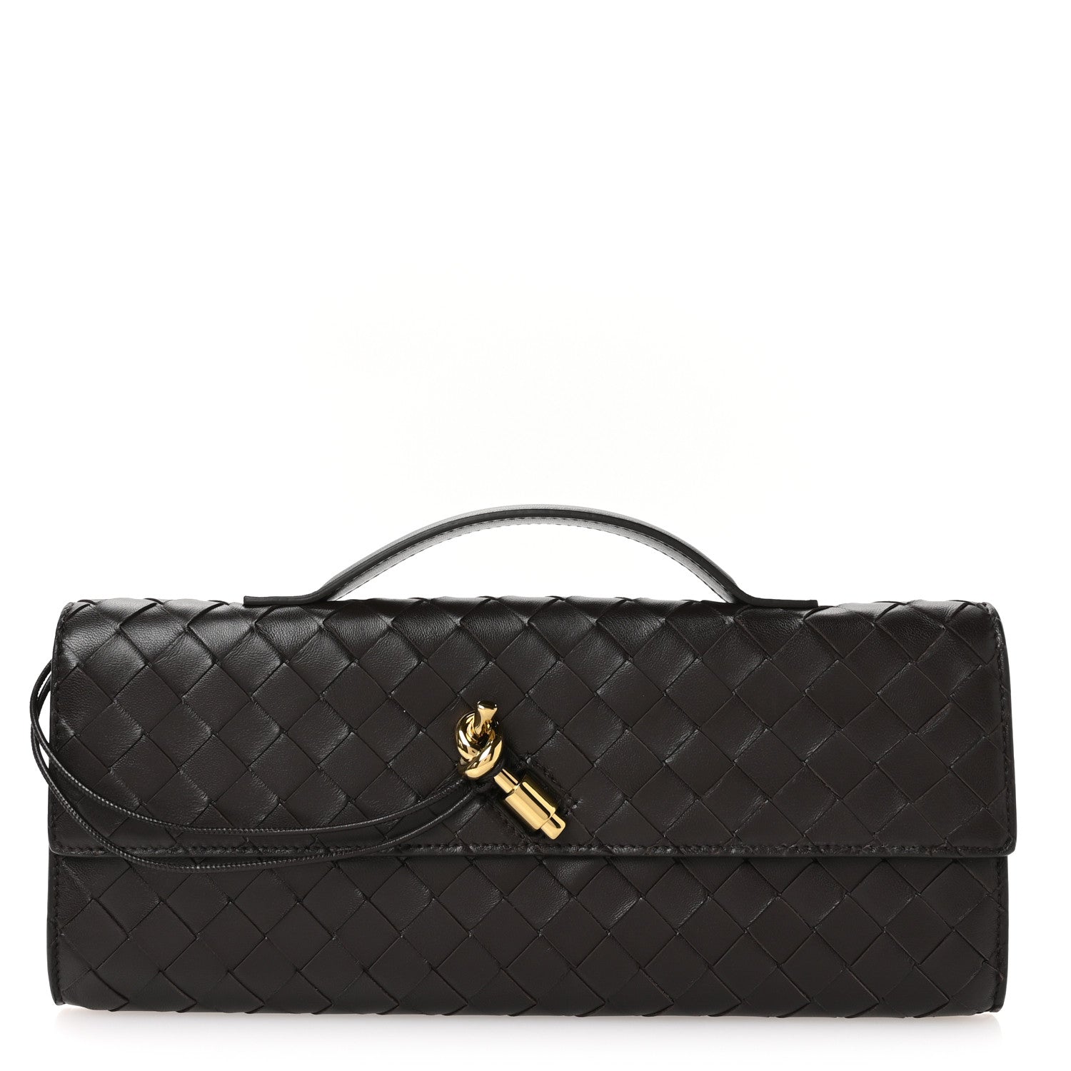Bottega Veneta Nappa Intrecciato Long Andiamo Top Handle Clutch Fondant 1 of 11