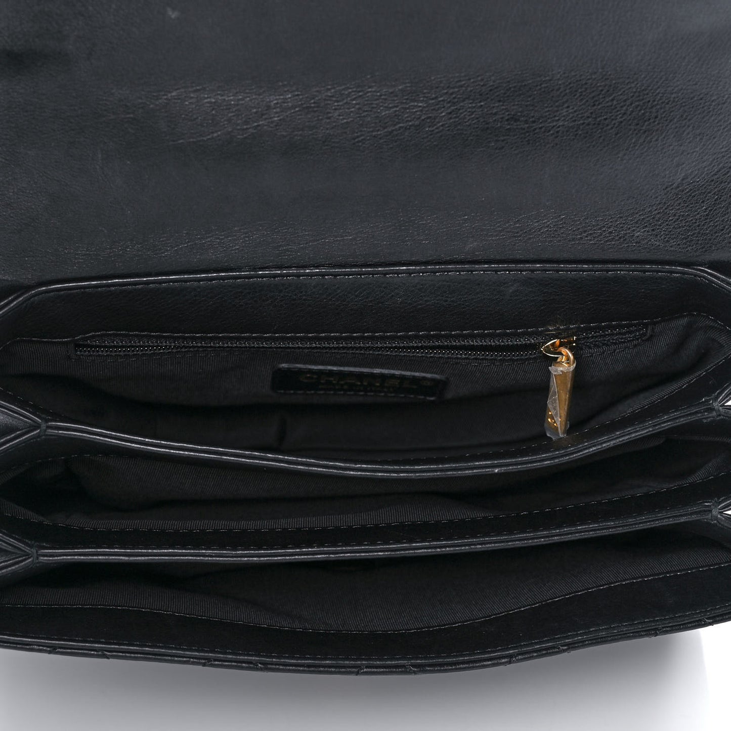 Calfskin Quilted Small Gold Top Handle Flap Black