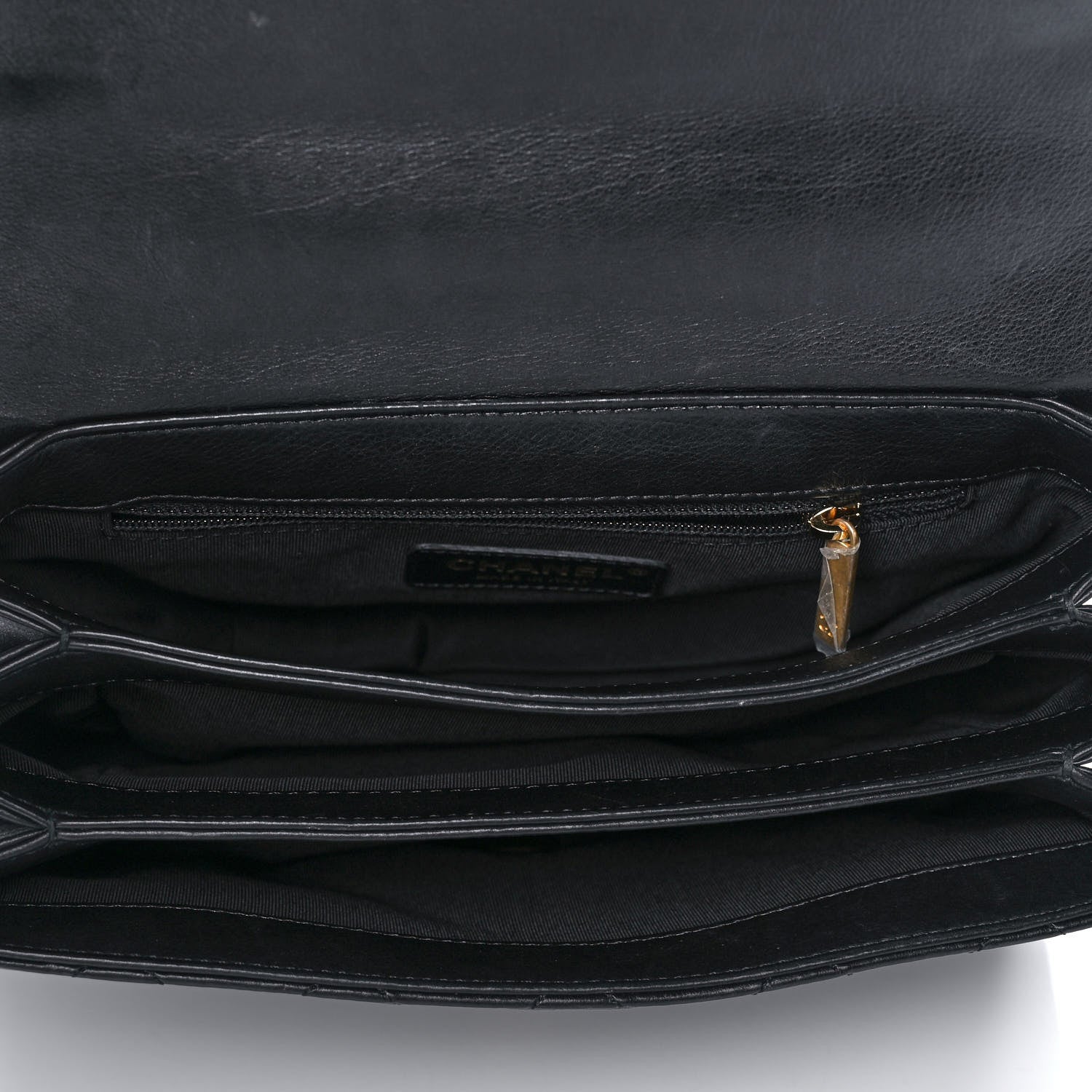 Chanel Calfskin Quilted Small Gold Top Handle Flap Black 4 of 15