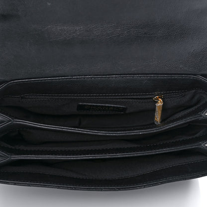 Chanel Calfskin Quilted Small Gold Top Handle Flap Black 4 of 15