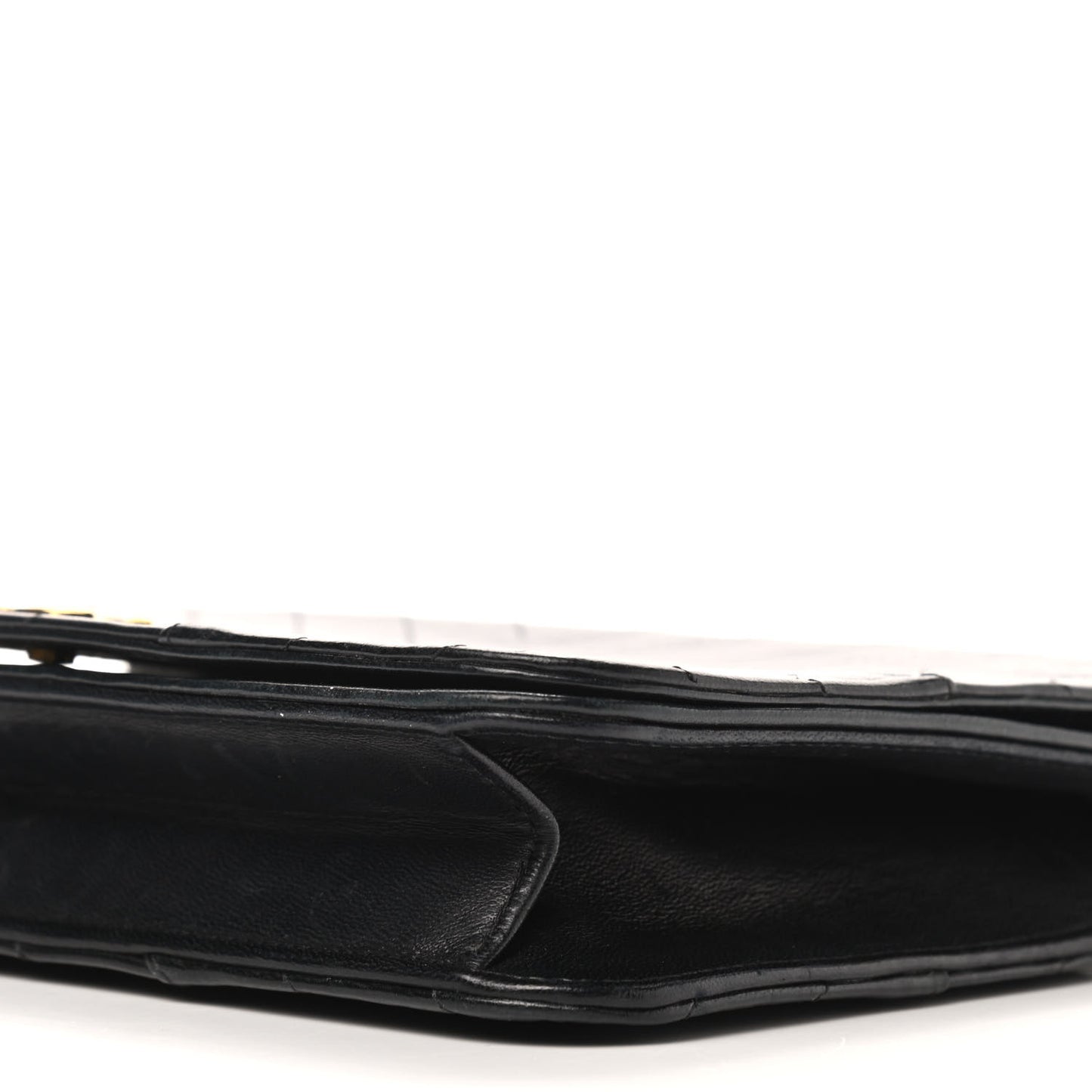 Lambskin Chevron Quilted Small Single Flap Black