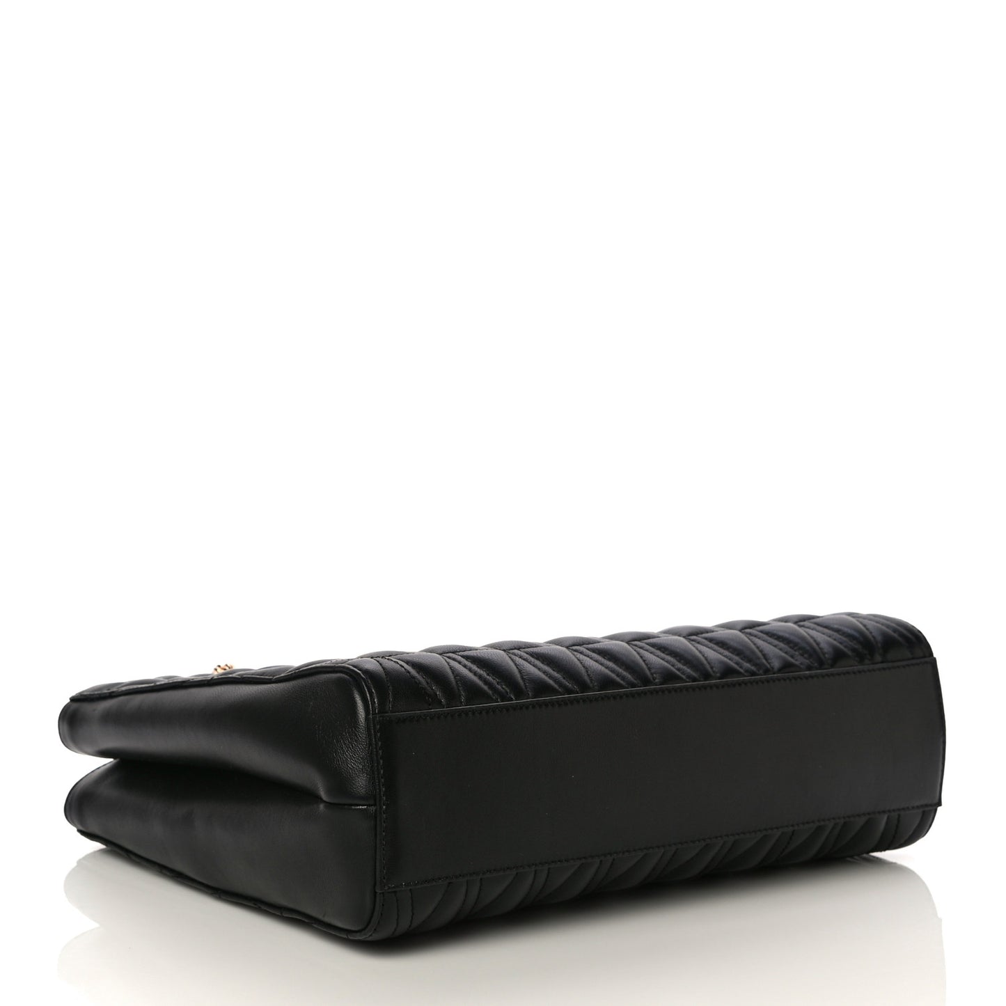 Nappa Barocco Quilted Virtus Chain Shoulder Bag Black