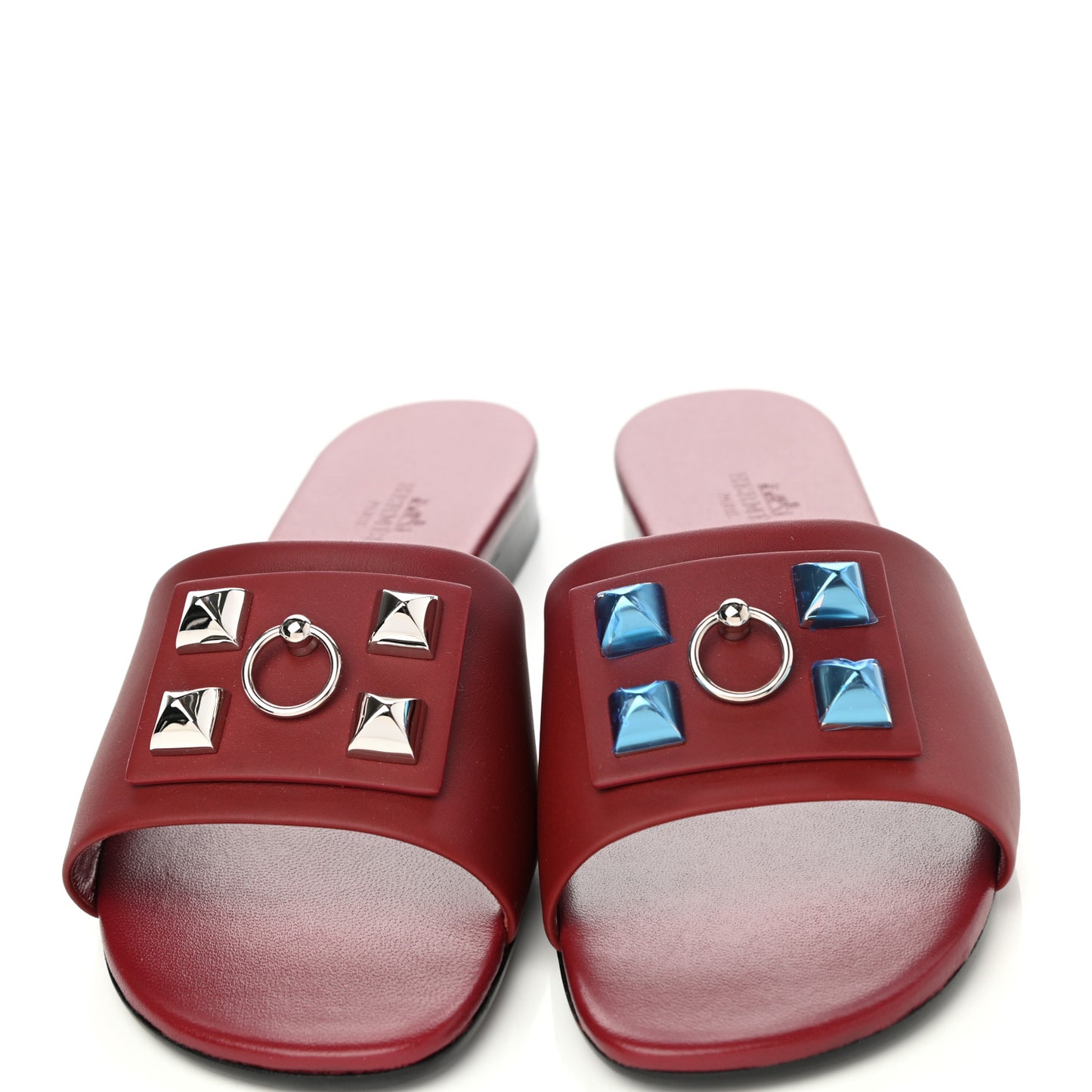 Calfskin Dune Sandals 38 Rouge Sangria