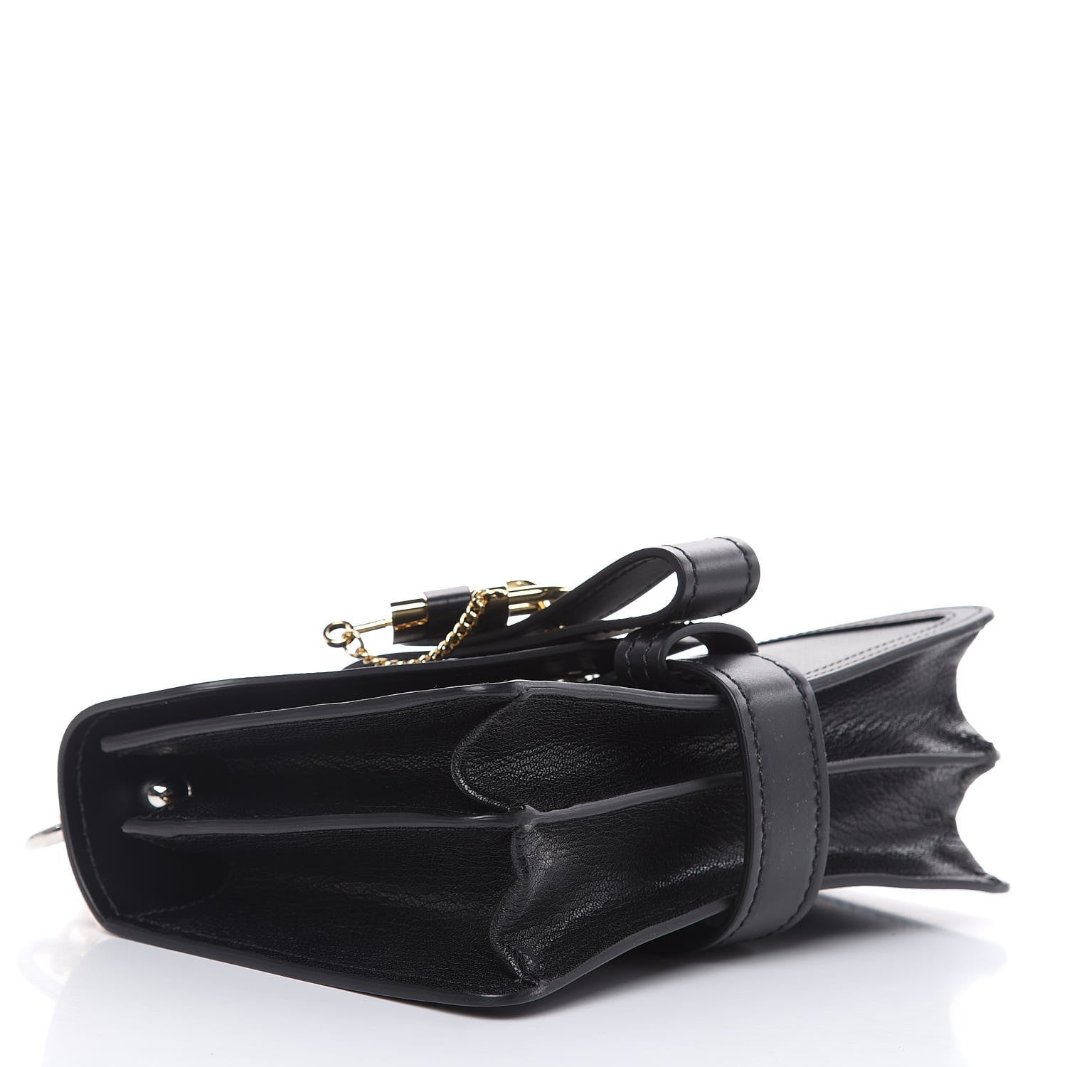Chloe Shiny Goatskin Calfskin Aby Chain Shoulder Bag Black 4 of 9