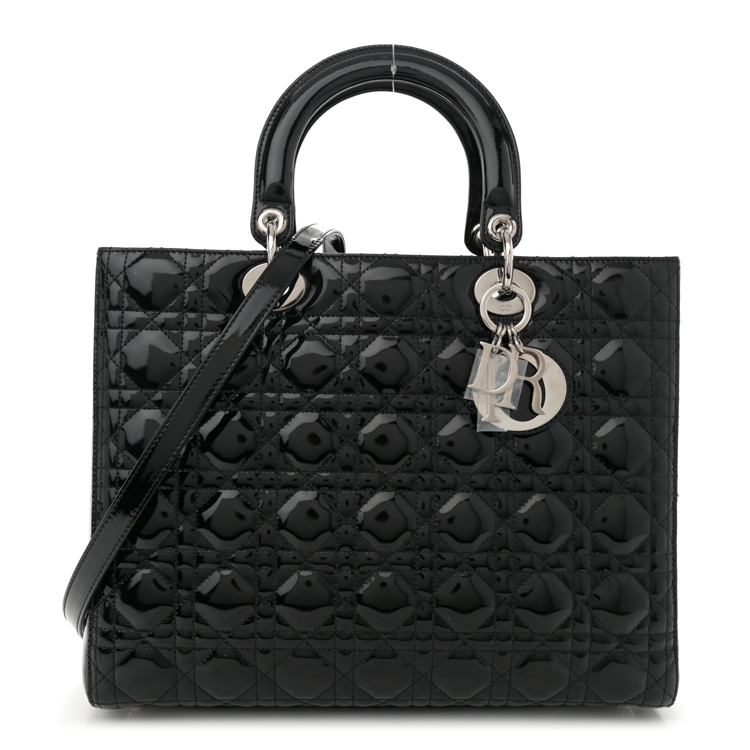 Christian Dior Patent Cannage Large Lady Dior Black 1 of 15