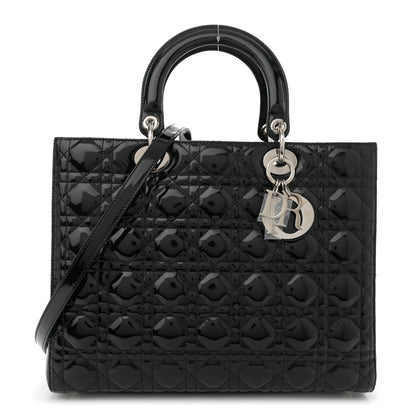 Christian Dior Patent Cannage Large Lady Dior Black 1 of 15