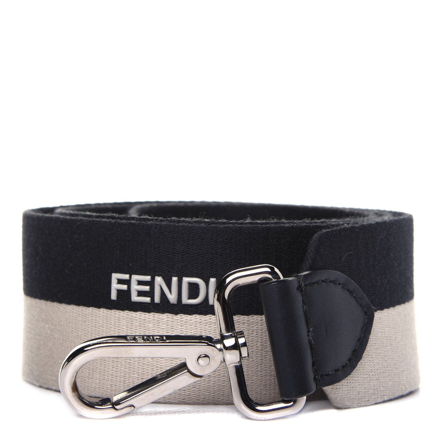 Canvas Calfskin Strap Black Beige