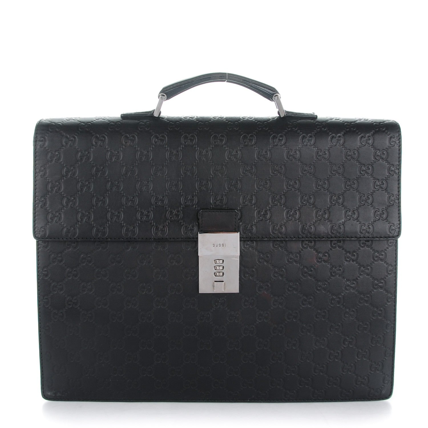 Gucci Guccissima Large Laptop Briefcase Black 1 of 10