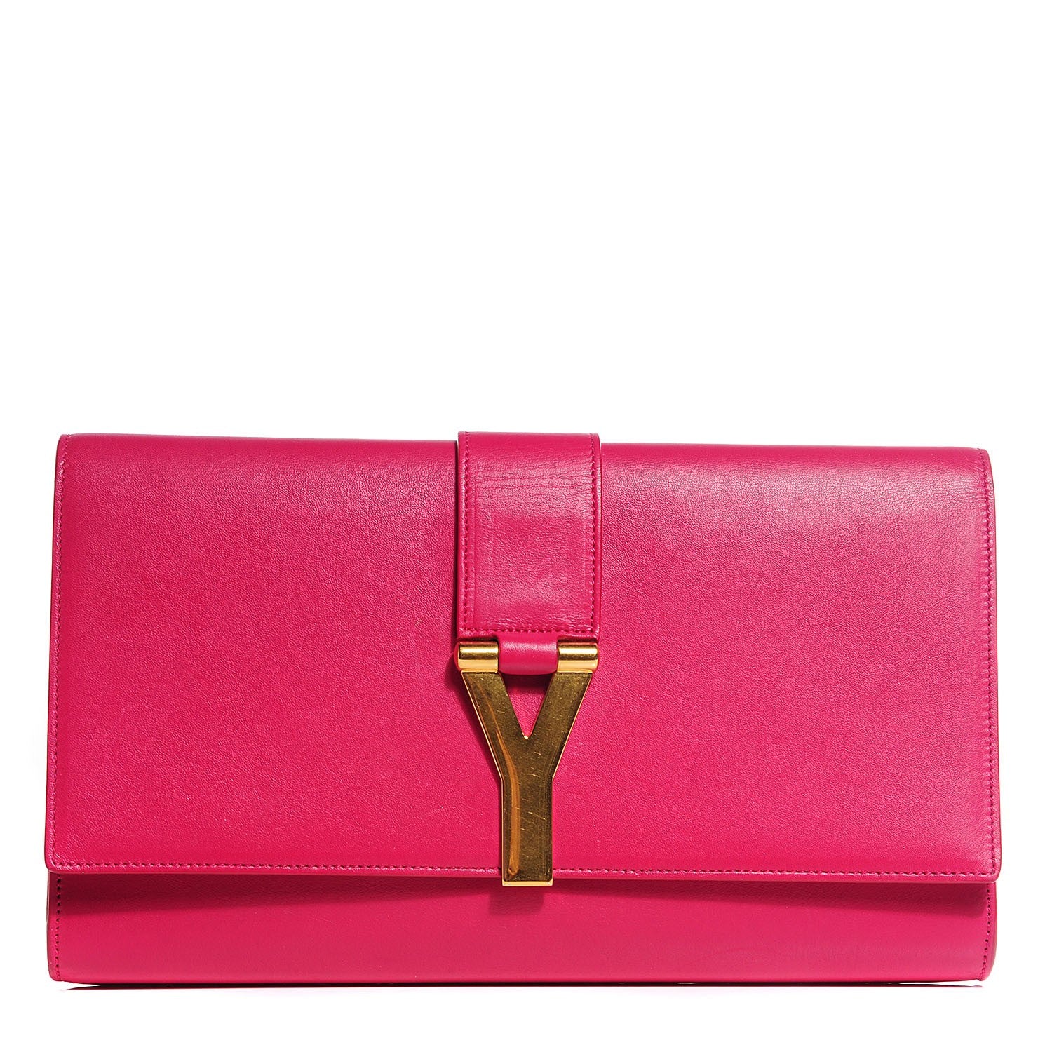 Saint Laurent Calfskin Y Ligne Clutch Fuchsia 1 of 8