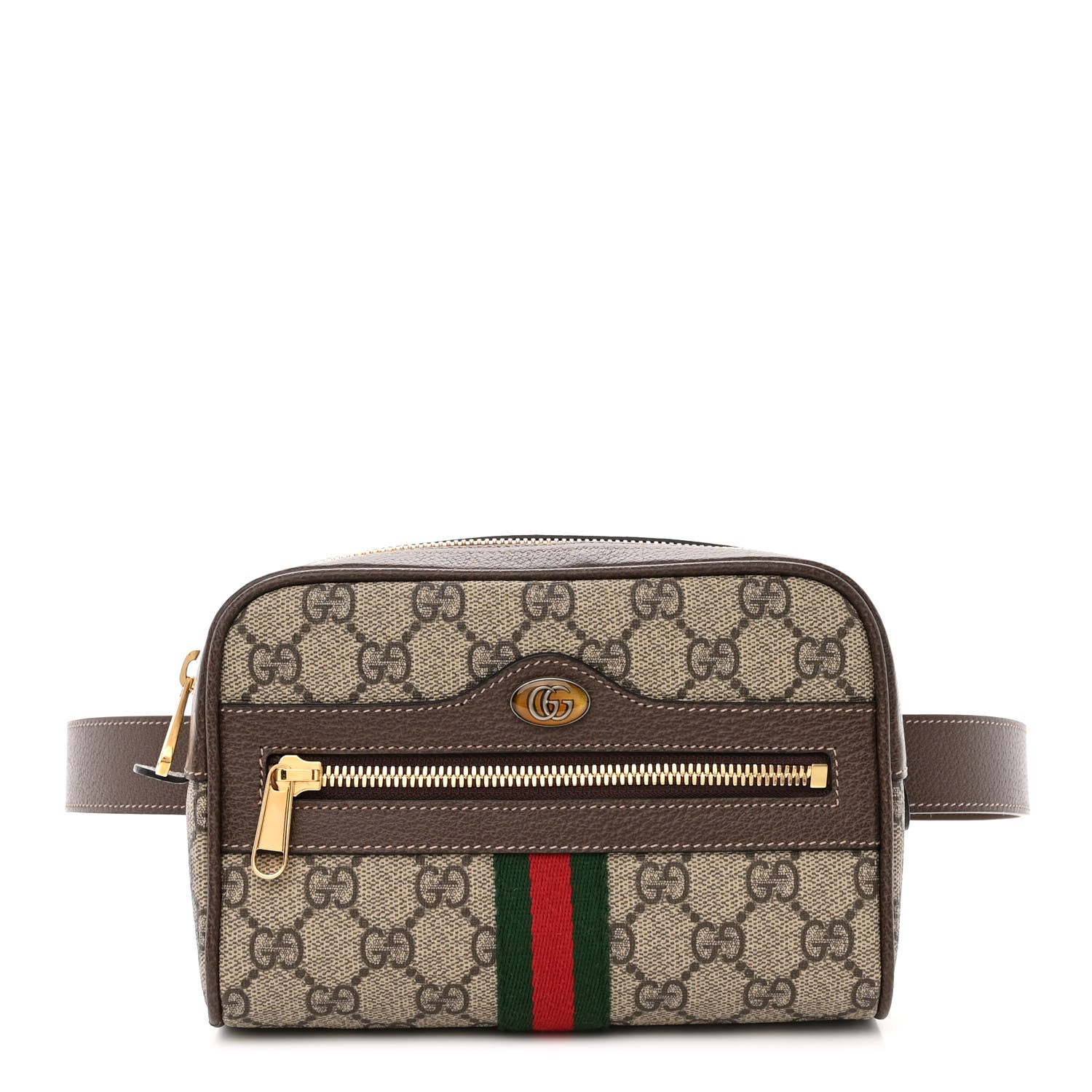Gucci GG Supreme Monogram Web Small Ophidia Belt Bag 85 34 Dark Brown 1 of 11