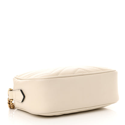Gucci Calfskin Matelasse Mini GG Marmont Chain Shoulder Bag White 4 of 13