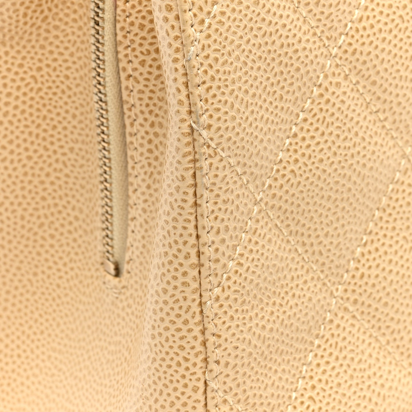 Caviar Quilted Tote Beige