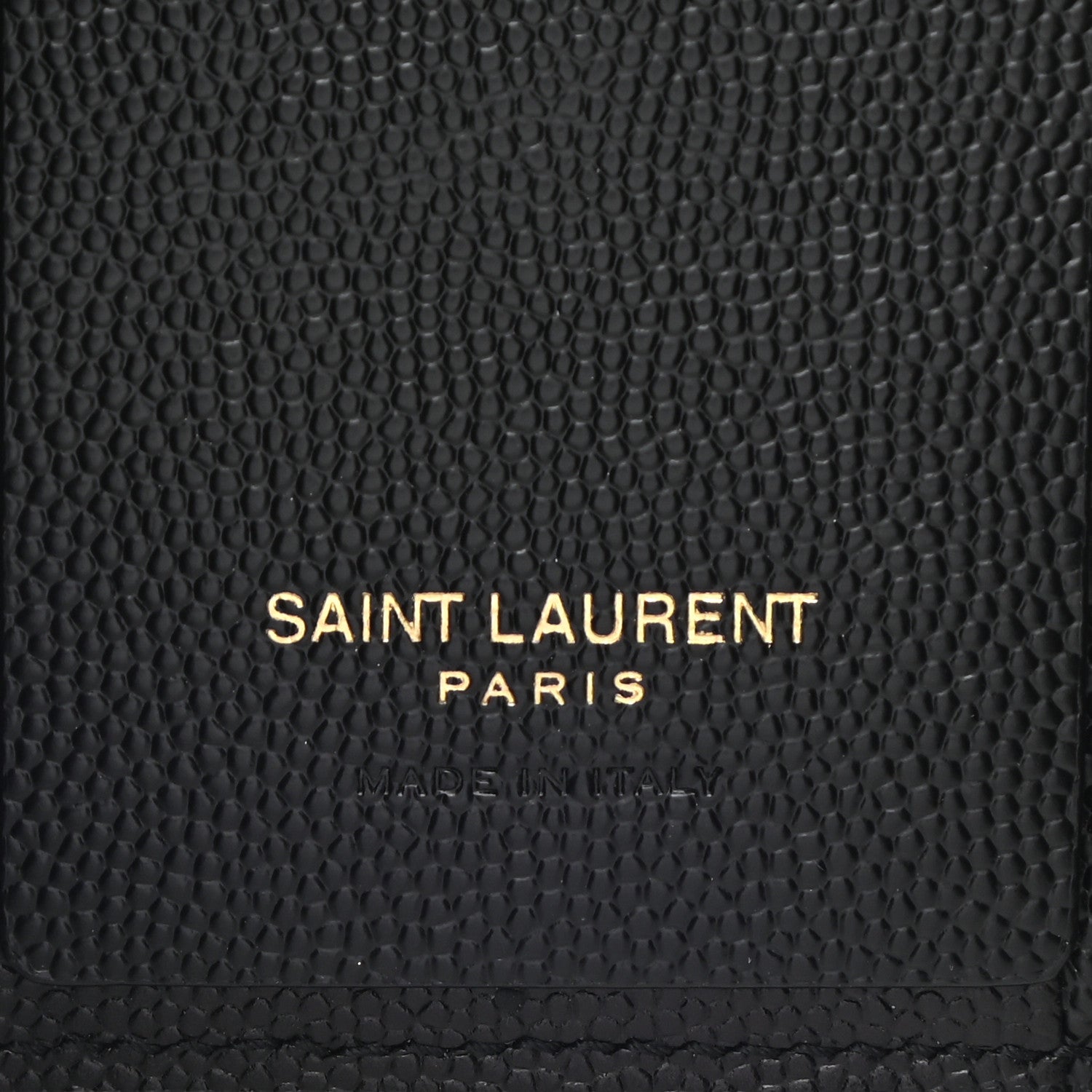 Saint Laurent Grain De Poudre Matelasse Cassandre Monogram Slim Key Case Black 6 of 7
