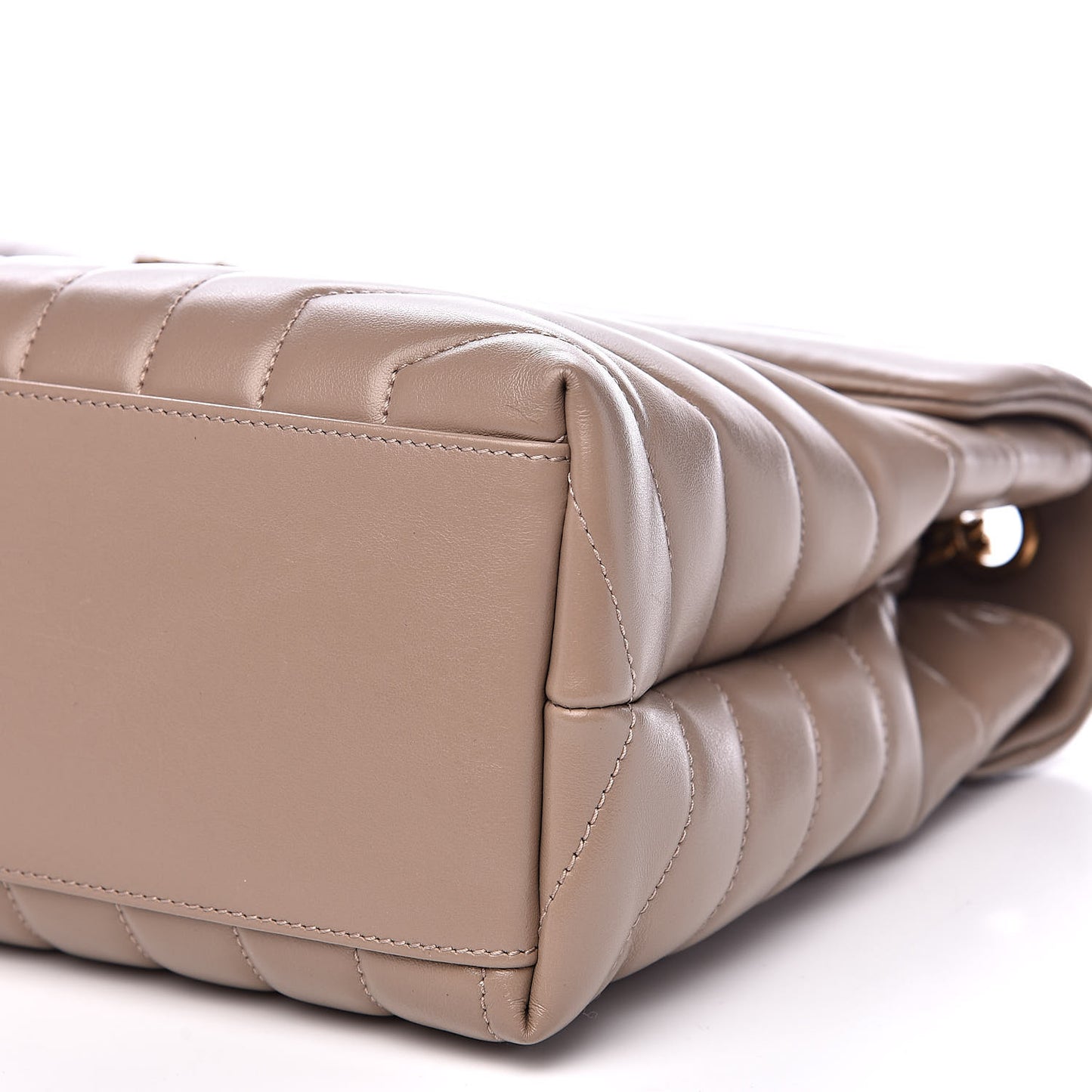 Calfskin Y Quilted Monogram Medium Loulou Chain Satchel Dark Beige