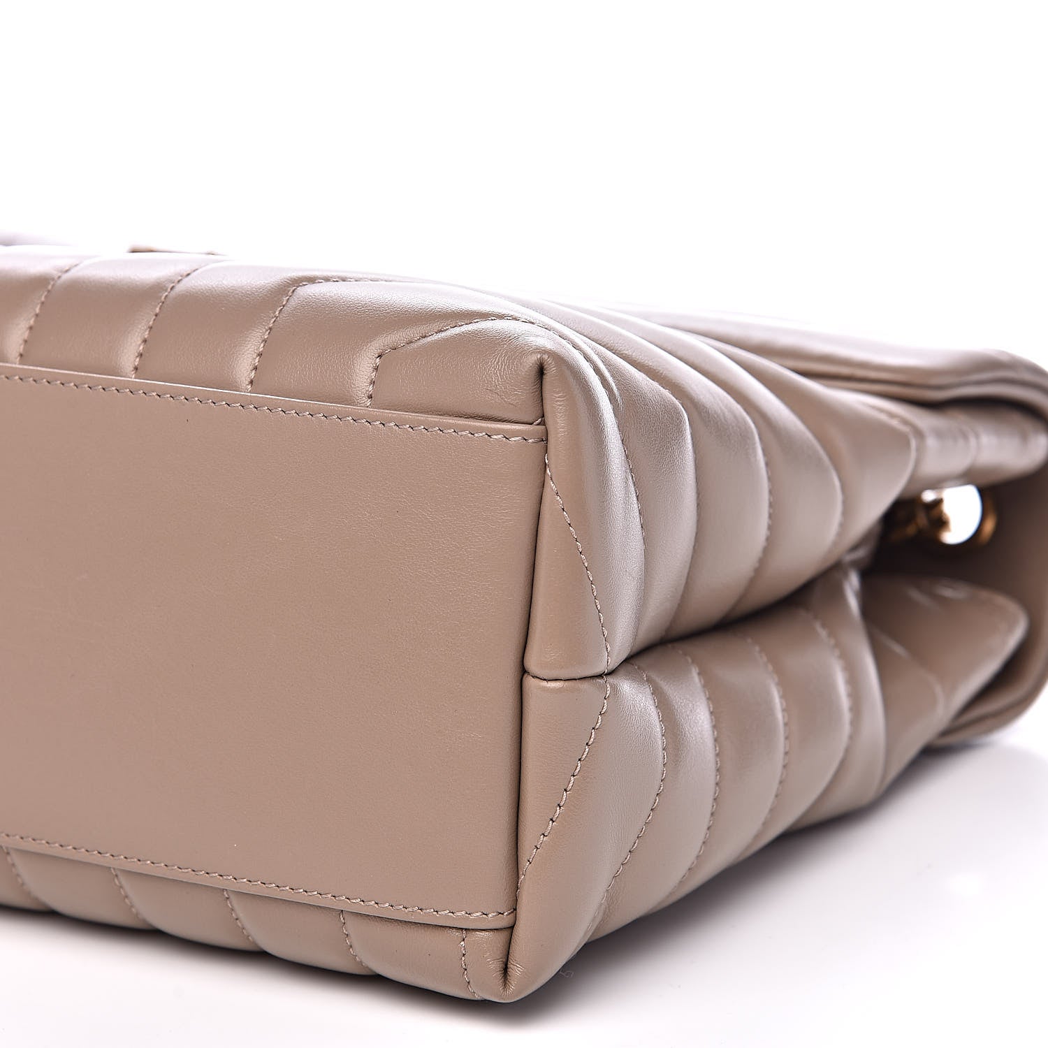 Saint Laurent Calfskin Y Quilted Monogram Medium Loulou Chain Satchel Dark Beige 11 of 12