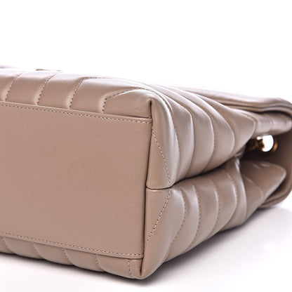 Saint Laurent Calfskin Y Quilted Monogram Medium Loulou Chain Satchel Dark Beige 11 of 12
