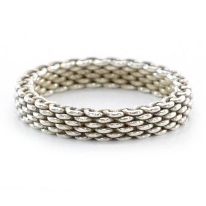 Tiffany Sterling Silver Narrow Mesh Somerset Ring 7 5 of 6