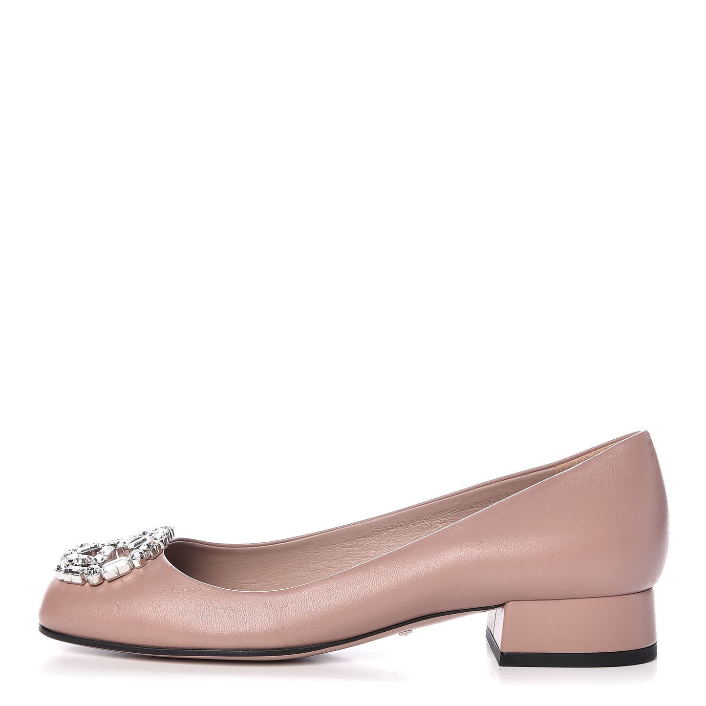 Nappa Crystal Interlocking G Low Heel Pumps 36.5 Dark Cipria