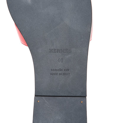 Hermes Calfskin Oran Sandals 40 Rose Cotinga 6 of 10