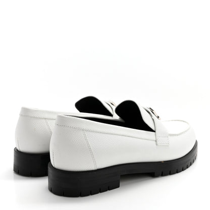 Hermes Epsom Womens Faubourg Loafers 38 White 4 of 9