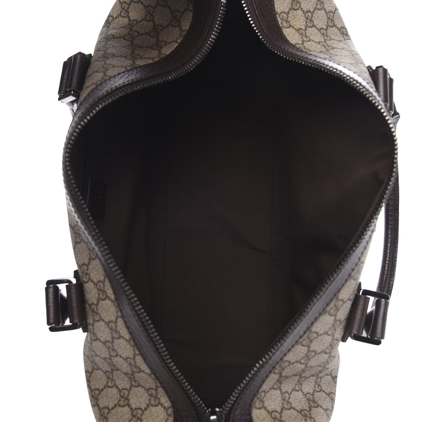 GG Supreme Monogram Web Medium Carry On Duffle Beige Dark Brown