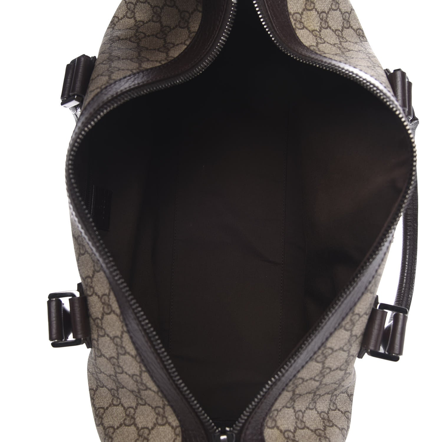 Gucci GG Supreme Monogram Web Medium Carry On Duffle Beige Dark Brown 5 of 10