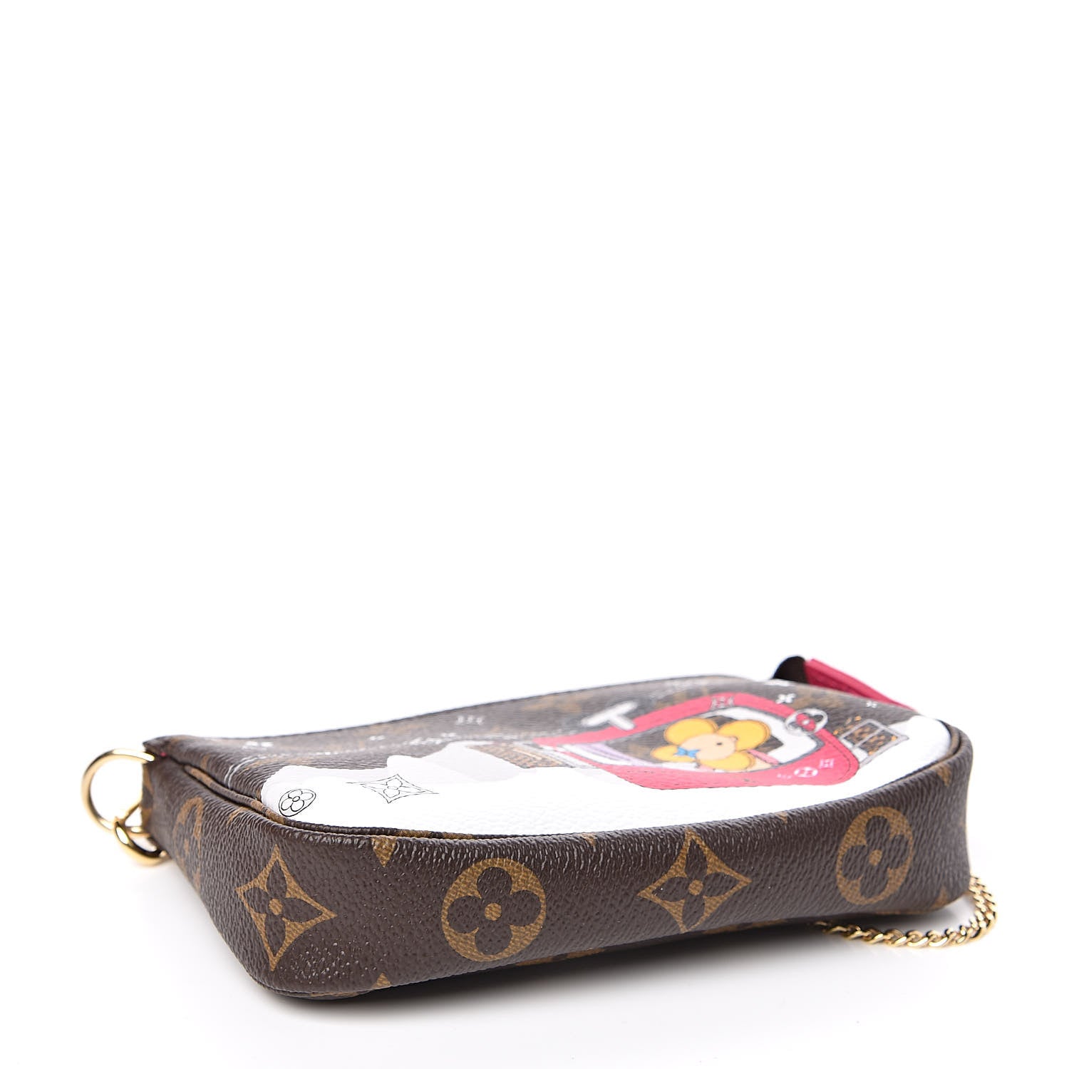 Louis Vuitton Monogram 2019 Christmas Animation Mini Courchevel Pochette Accessories Fuchsia 4 of 8