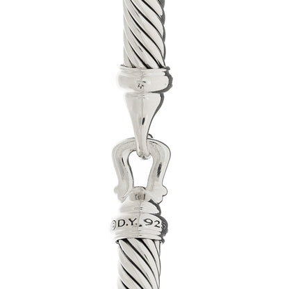 David Yurman Sterling Silver Diamond 5mm Cable Buckle Bracelet 3 of 3