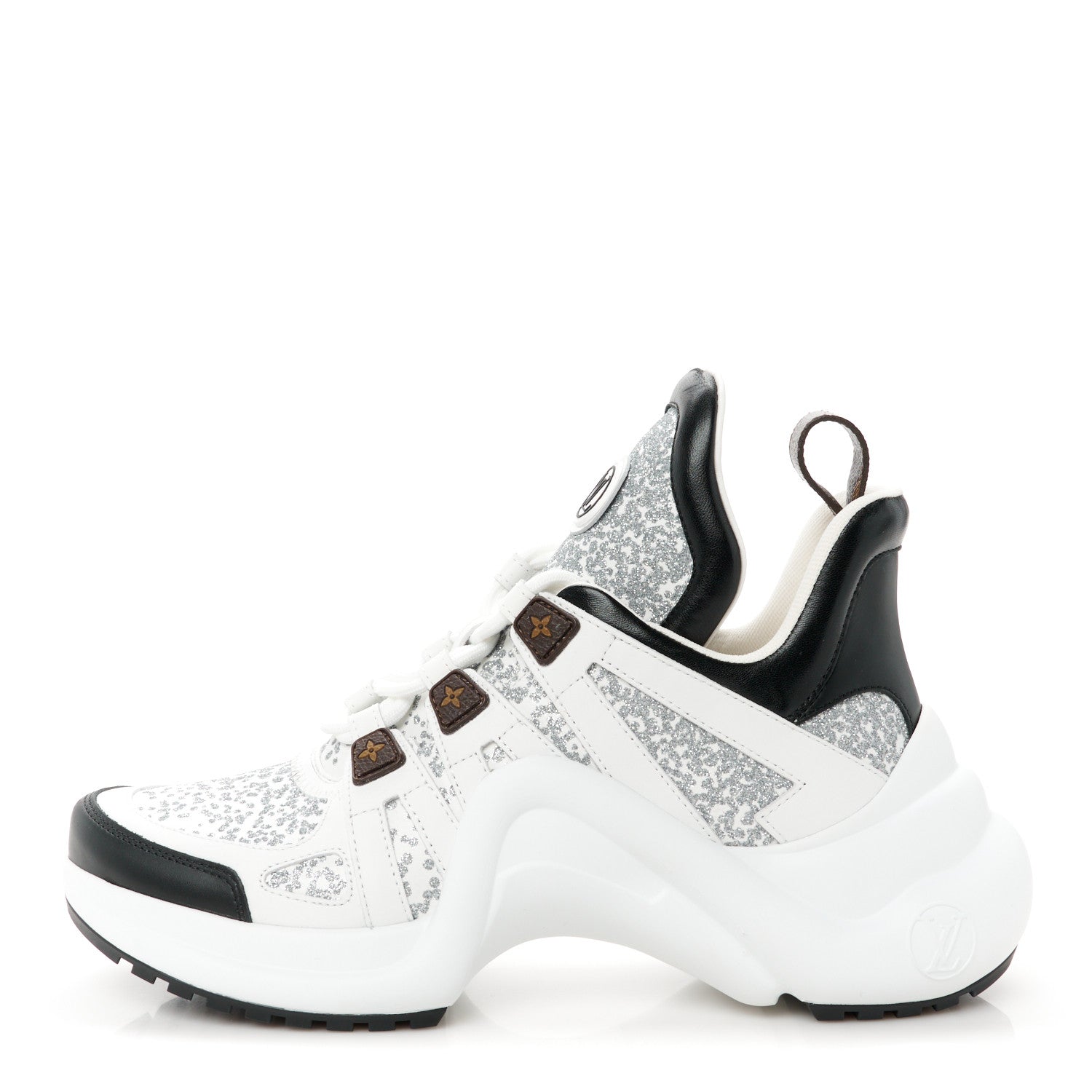 Louis Vuitton Calfskin Glitter LV Archlight Sneaker 38 White 1 of 10