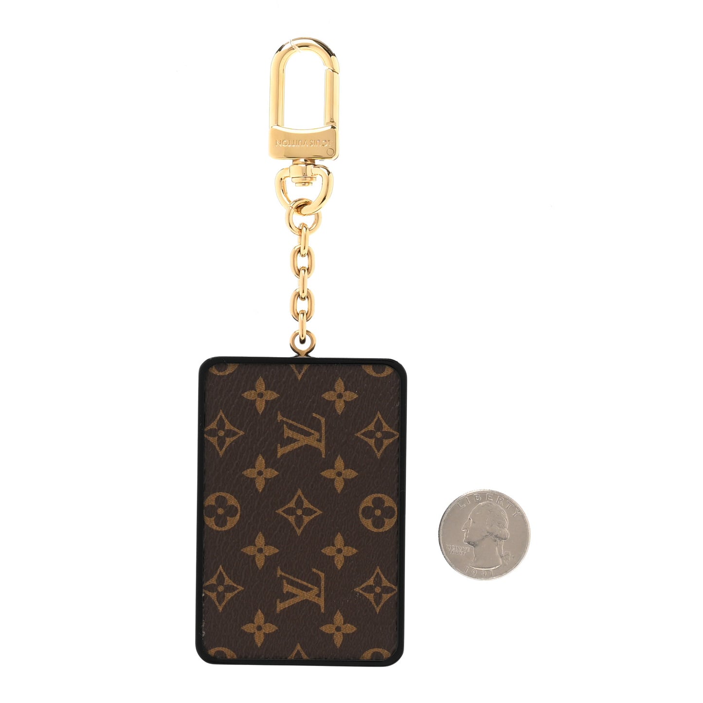 Calfskin Monogram LV Record Bag Charm Black