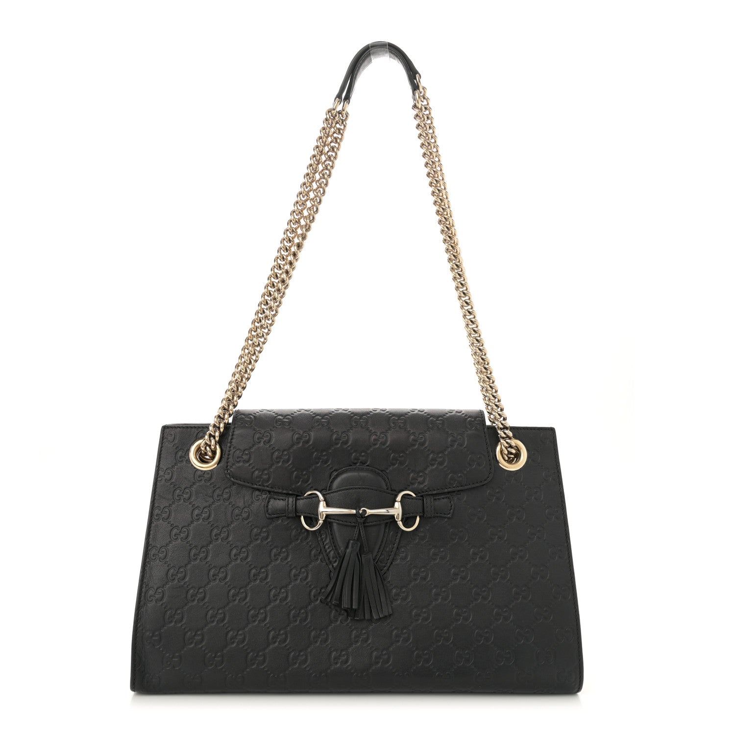 Gucci Guccissima Large Emily Chain Shoulder Bag Black 1 of 15