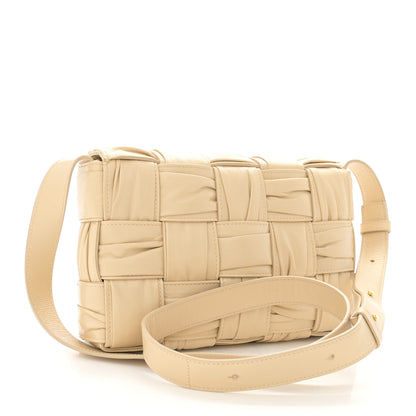 Bottega Veneta Calfskin Intreccio Plisse Cassette Crossbody Bag Porridge 3 of 13