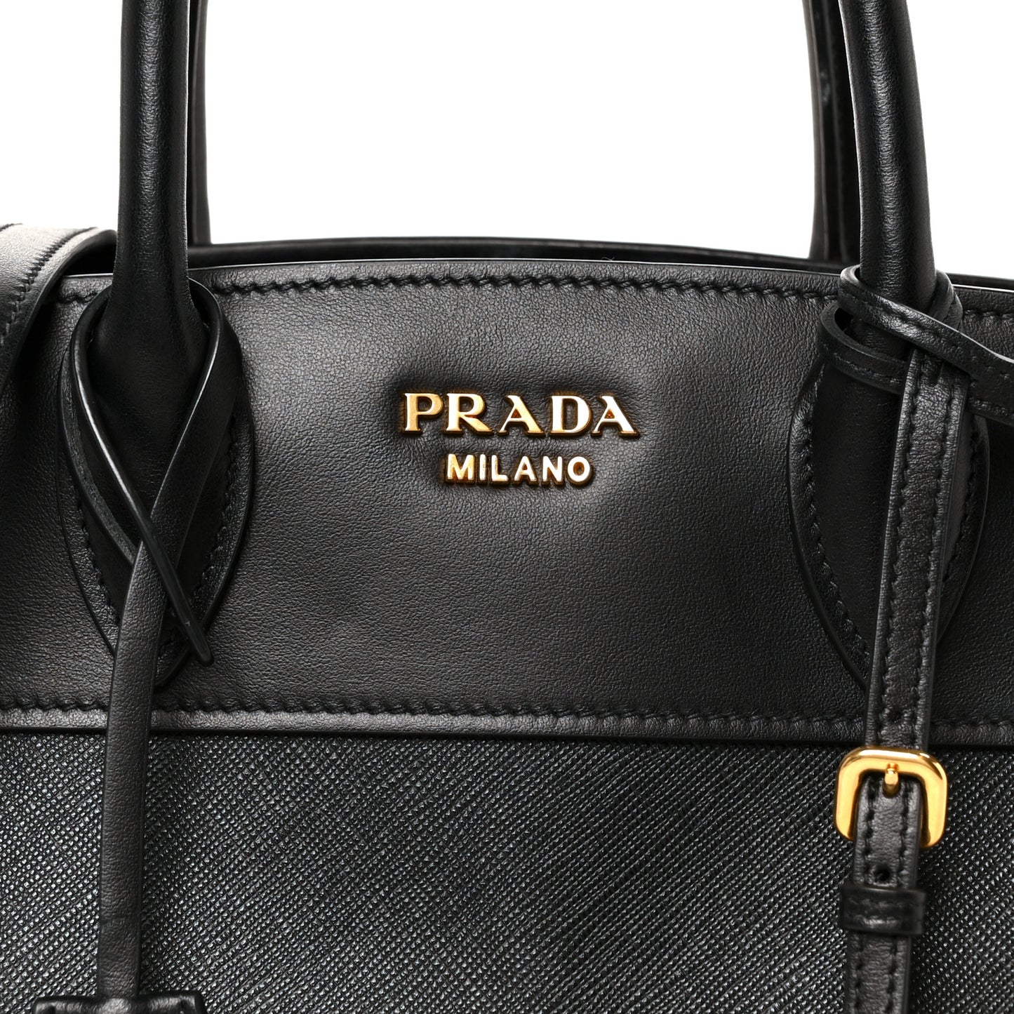 Saffiano City Calfskin Small Esplanade Black