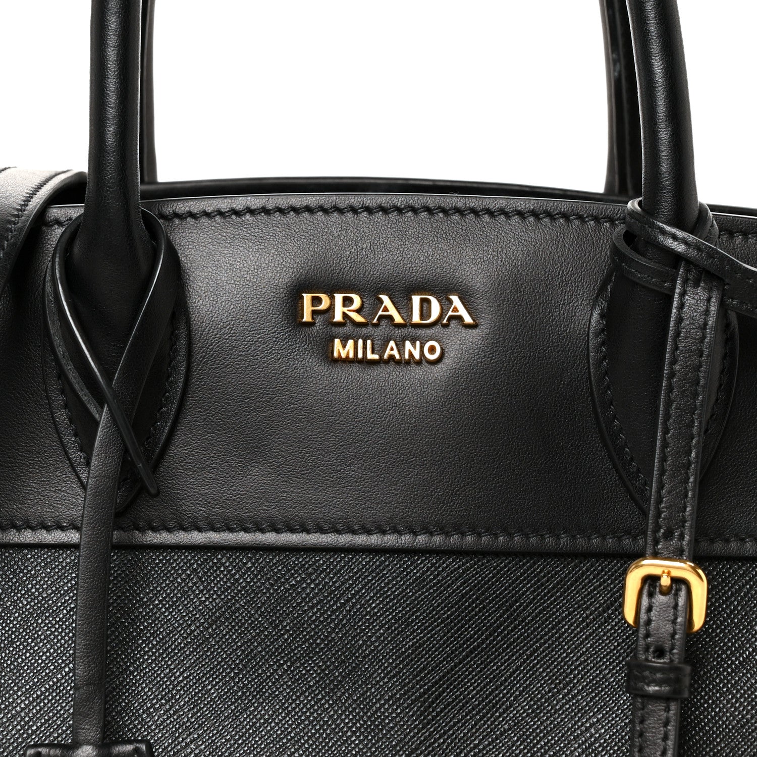 Prada Saffiano City Calfskin Small Esplanade Black 8 of 10