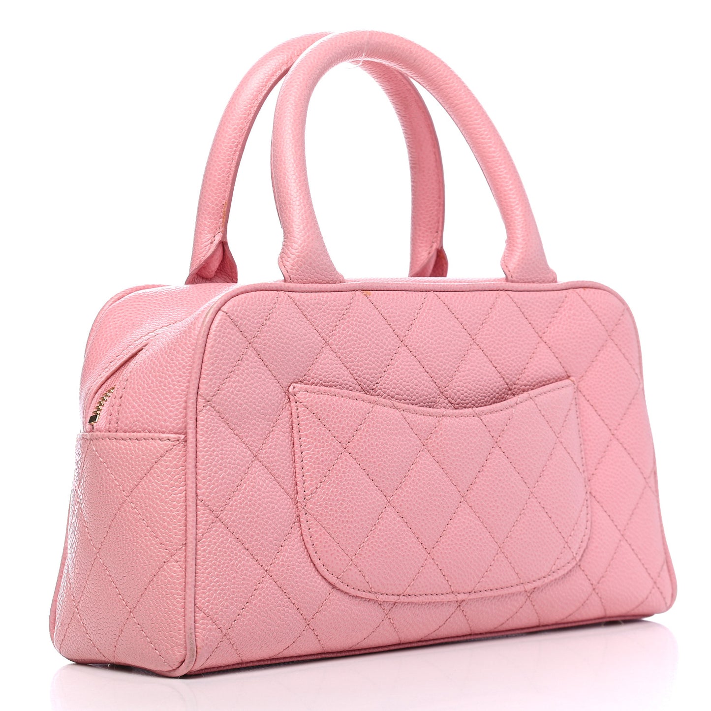 Caviar Quilted Small Bowler Pink