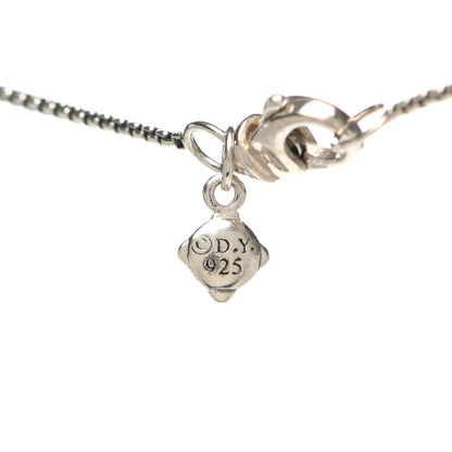 David Yurman Sterling Silver Diamond Sculpted Cable Disc Necklace 5 of 5