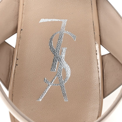 Saint Laurent Patent Tribute 75 Platform Sandals 37.5 Soft Nude 8 of 10