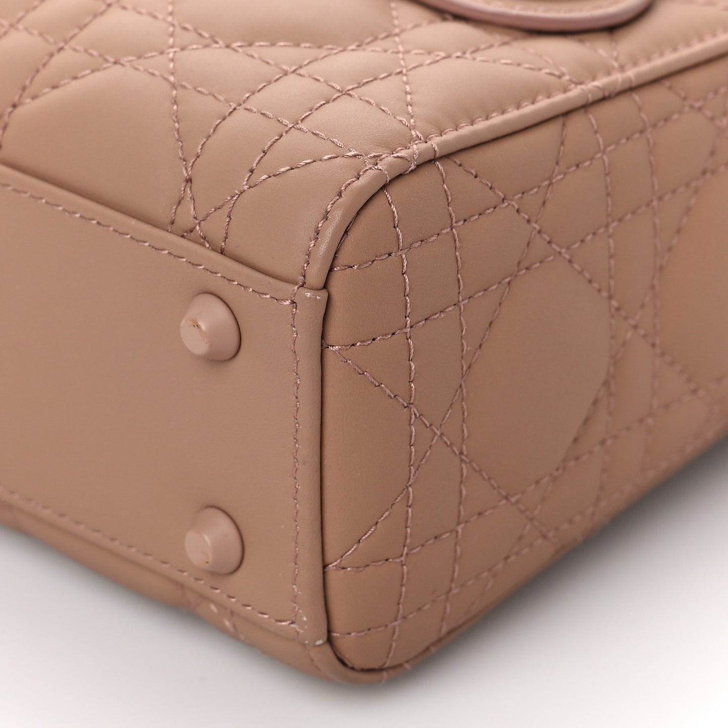 Ultra Matte Calfskin Cannage Mini Lady Dior Light Beige