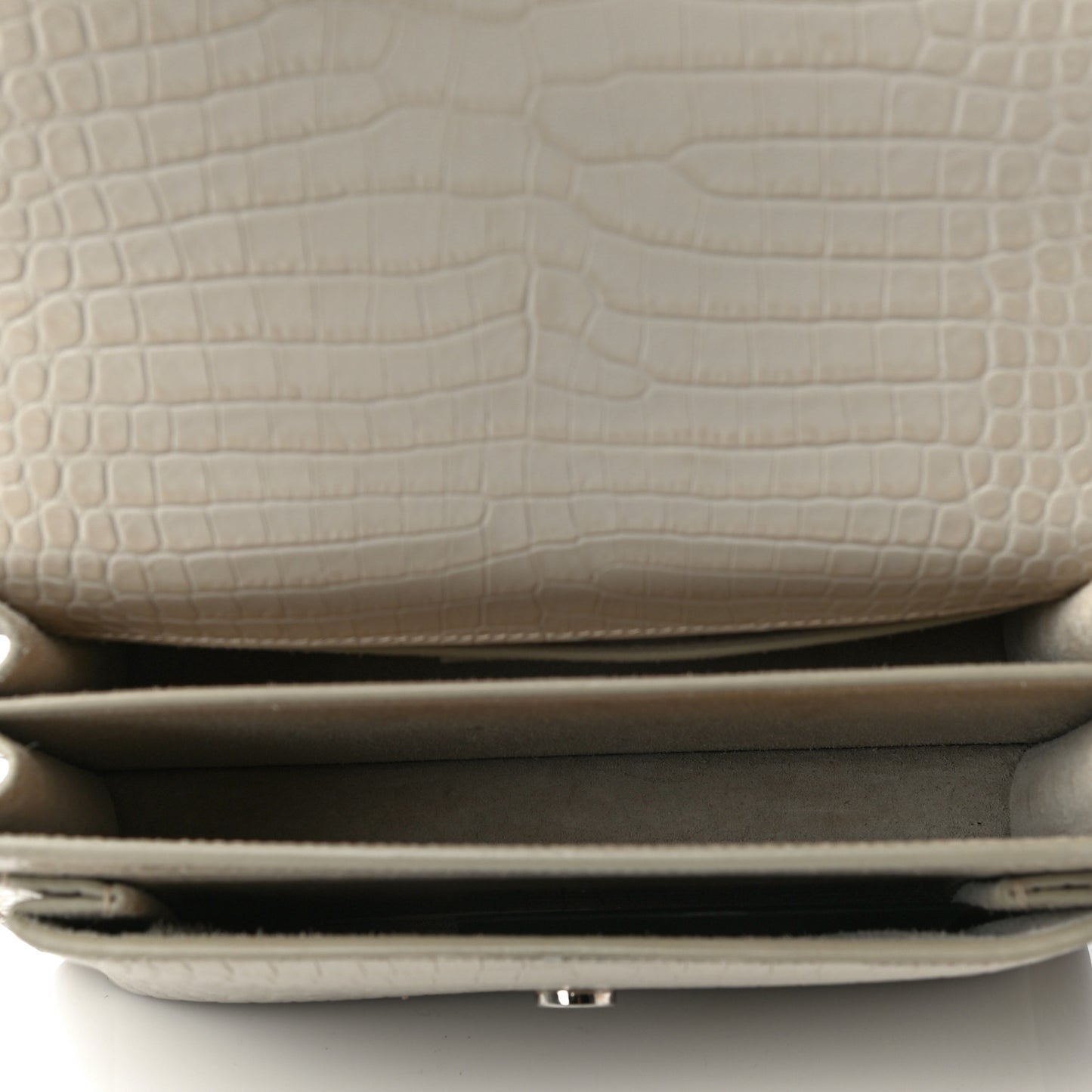 Calfskin Crocodile Embossed Medium Monogram Sunset Blanc Vintage