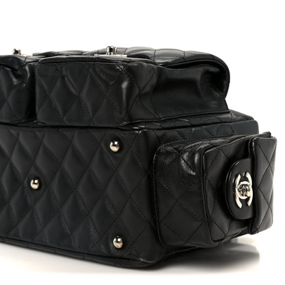 Chanel Calfskin Quilted Small Cambon Multipocket Reporter Black White 10 of 10