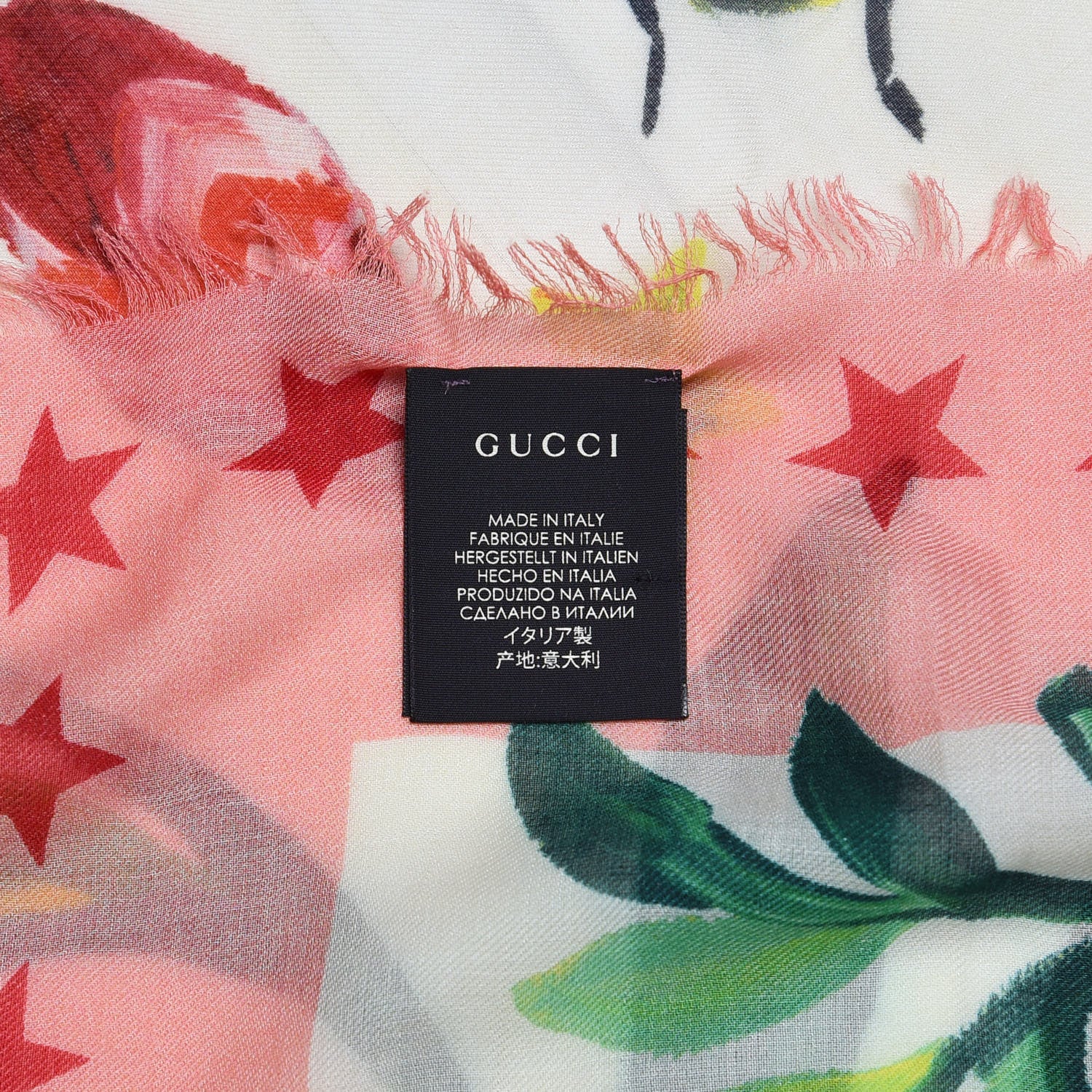 Gucci Modal Silk Garden Print Shawl White 4 of 5