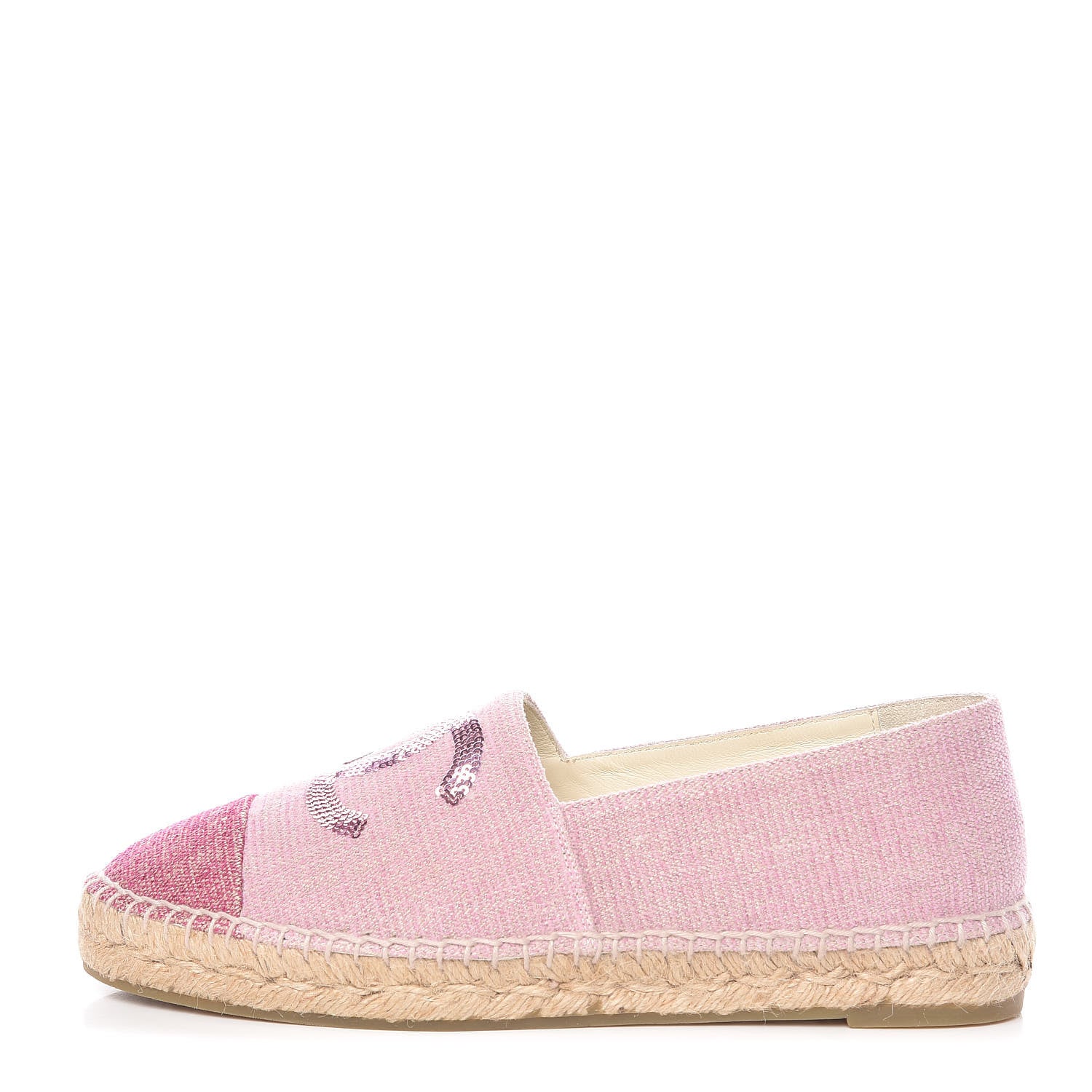 Chanel Toile Sequin CC Espadrilles 40 Pink Dark Pink 1 of 13