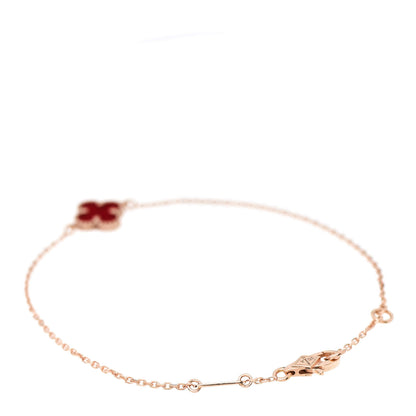 Van Cleef & Arpels 18K Rose Gold Carnelian Sweet Alhambra Bracelet 2 of 6
