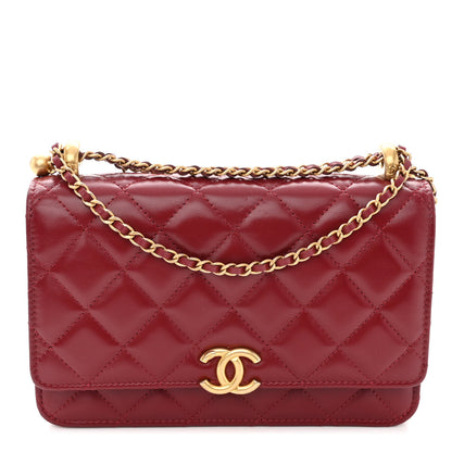 Chanel Calfskin Quilted Perfect FIt Wallet On Chain WOC Burgundy 1 of 11