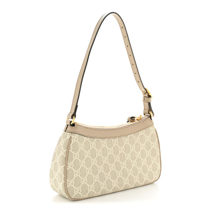 Gucci GG Supreme Monogram Textured Dollar Calfskin Small Ophidia Hobo Beige Mystic White Oatmeal 3 of 13