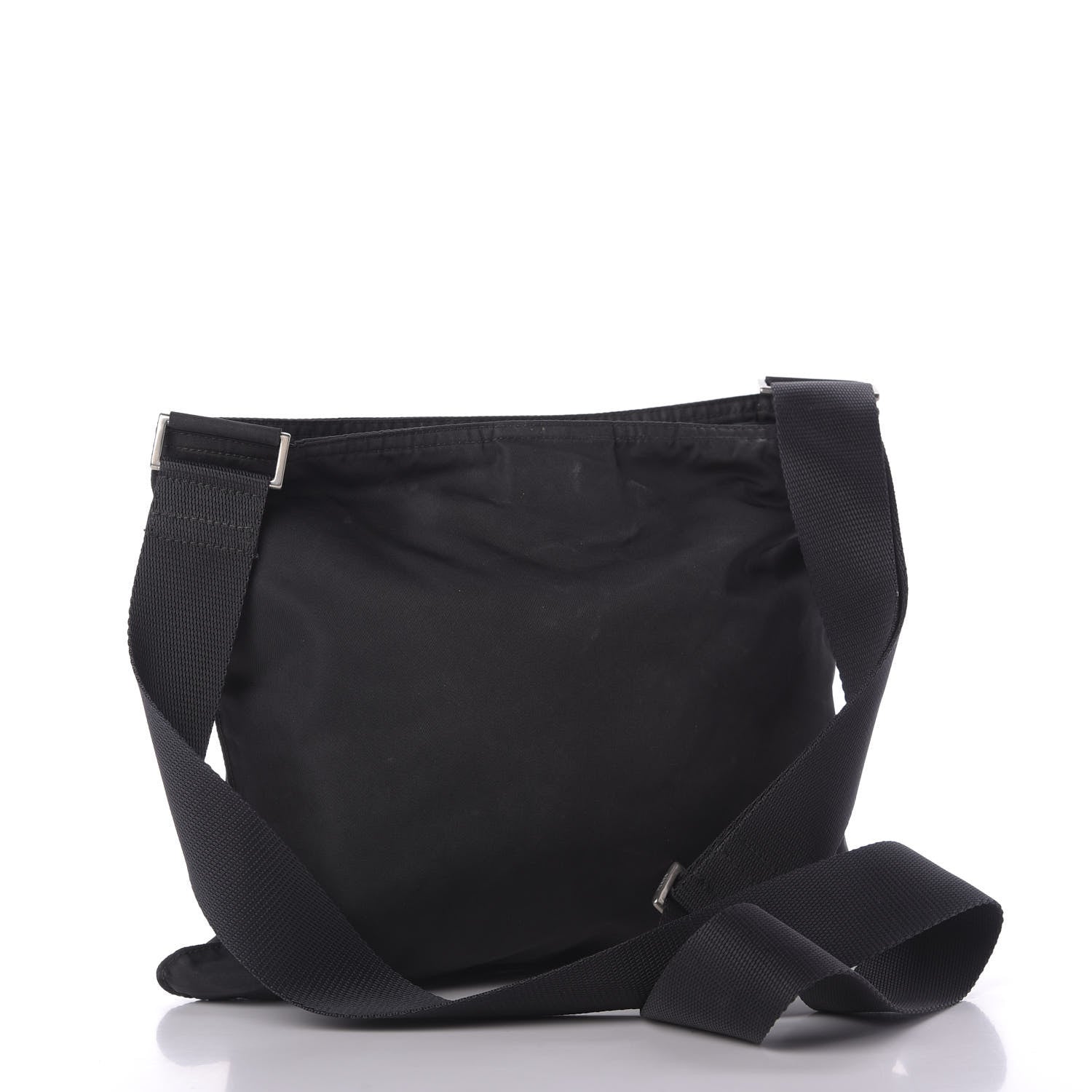 Prada Tessuto Nylon Saffiano Flat Messenger Bag Black 3 of 9