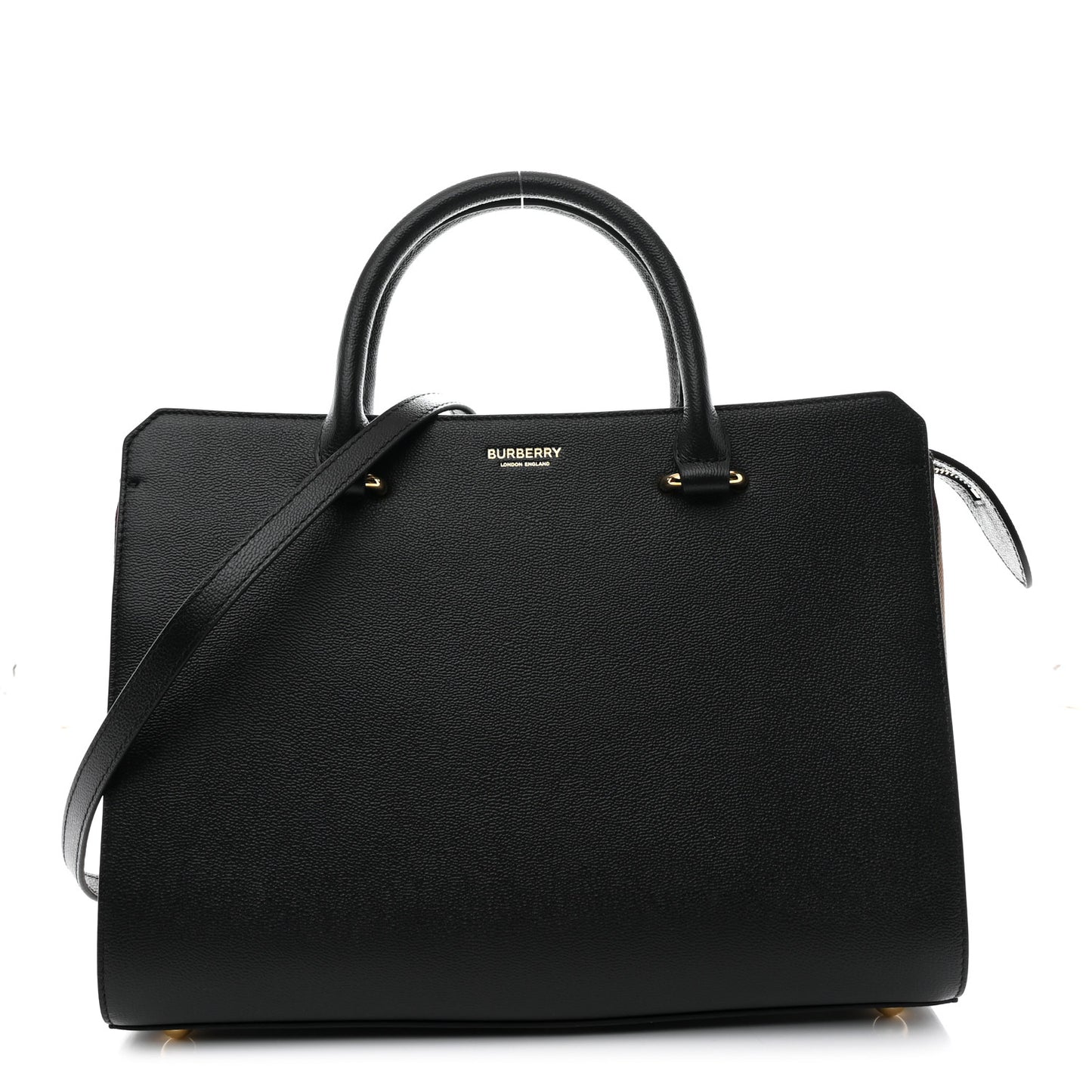 Calfskin Mega Check Small Banwell Tote Black