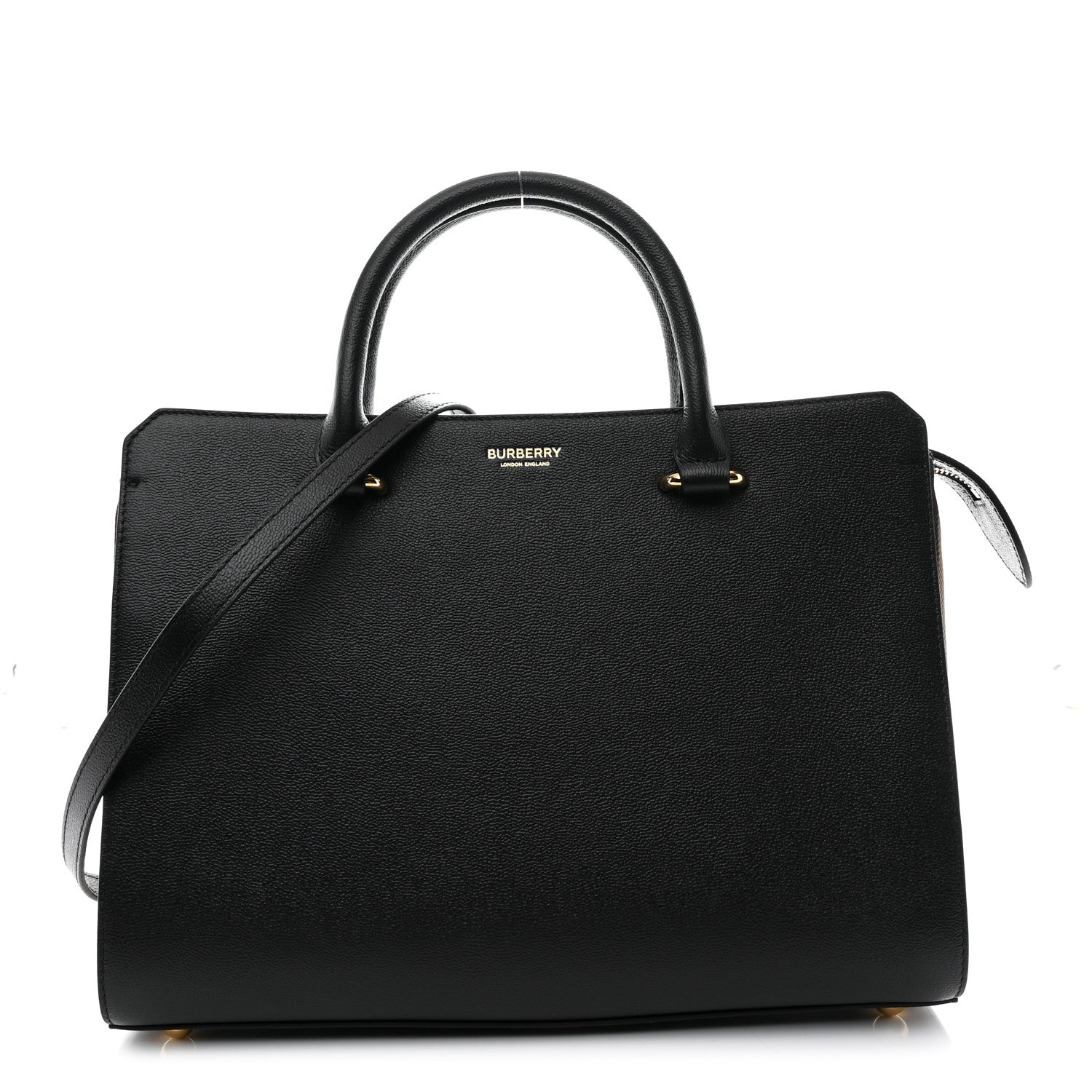 Burberry Calfskin Mega Check Small Banwell Tote Black 1 of 10