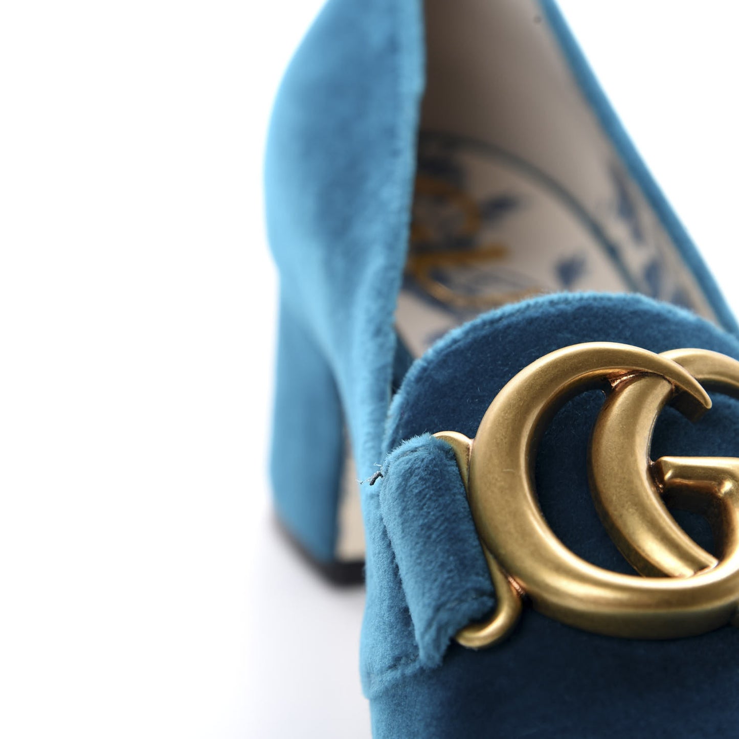 Softy Velvet GG Victoire 55mm Loafer Pumps 37.5 Pavone