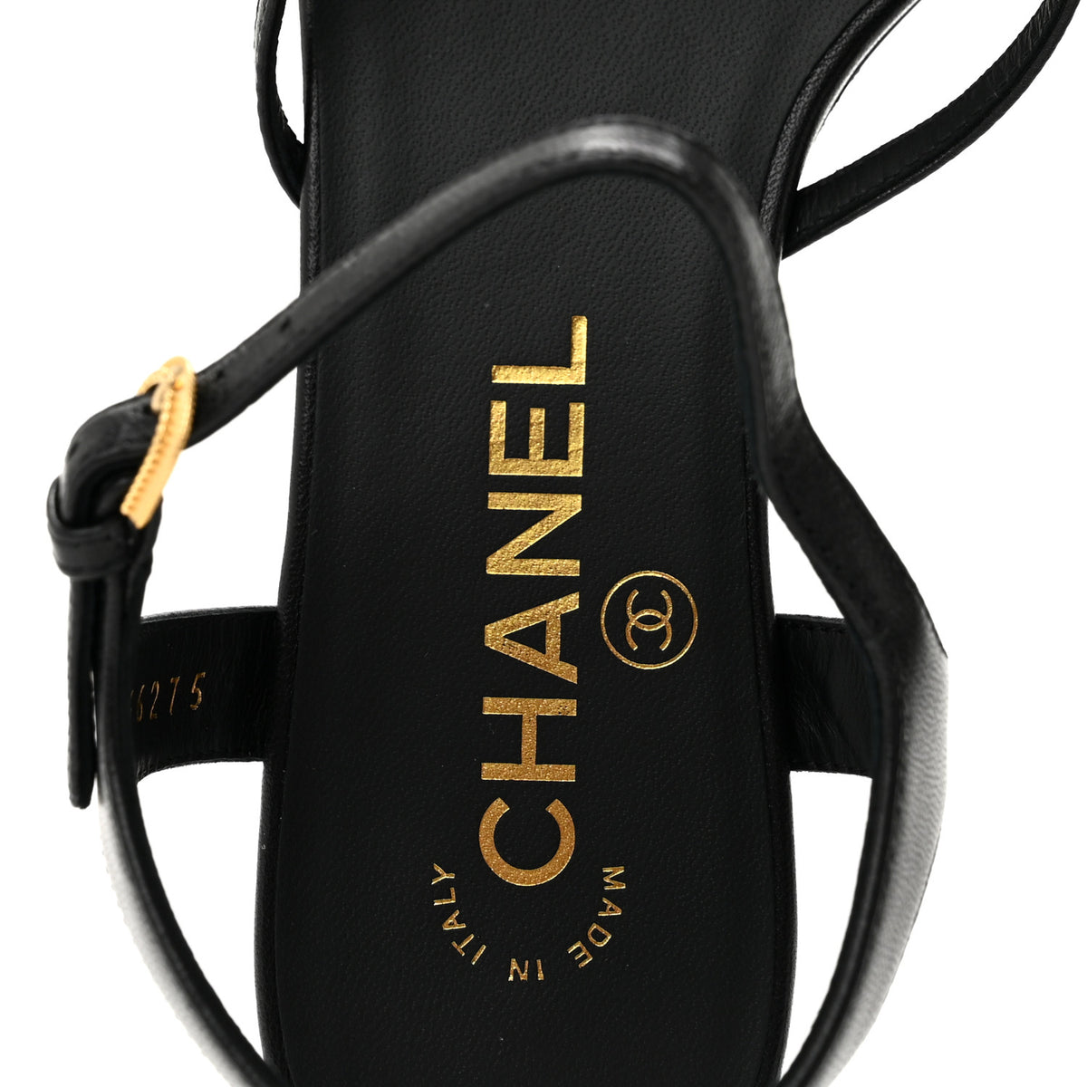 Chanel Lambskin Crystal CC Sandals 35.5 Black 8 of 10